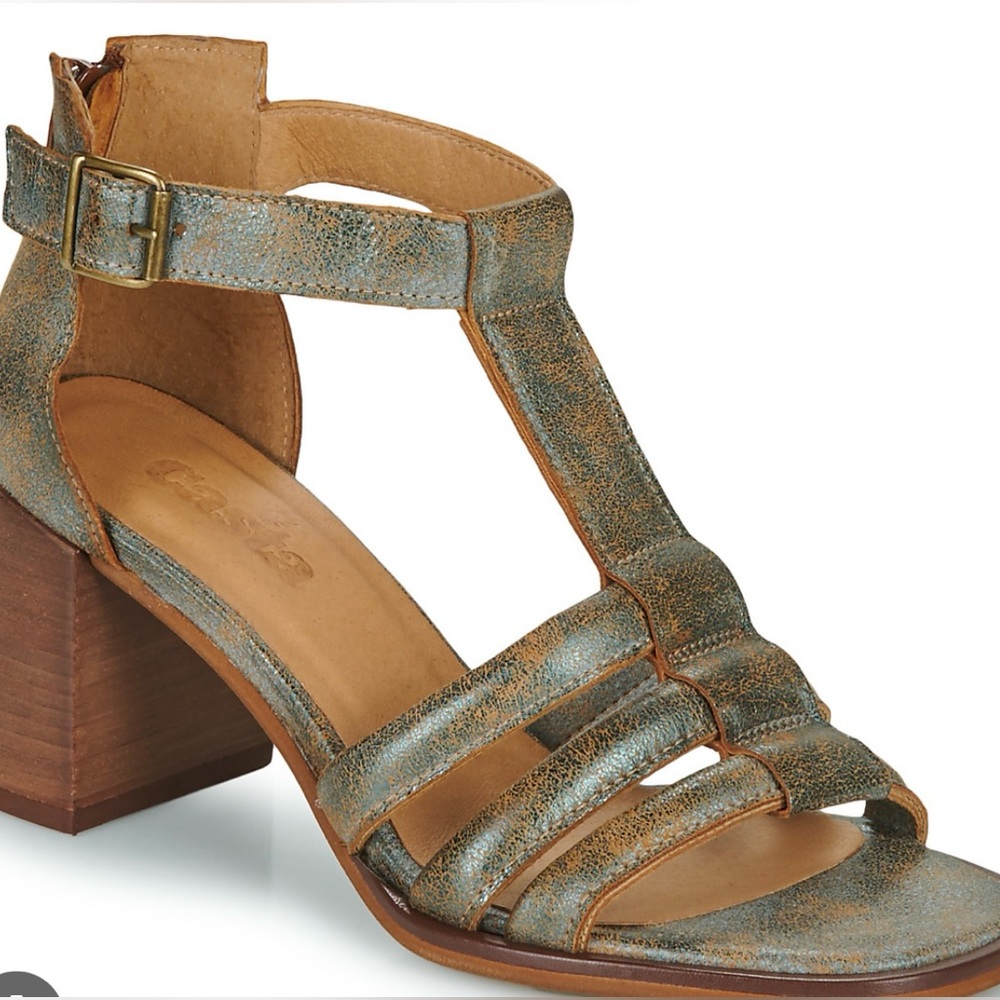 Casts Grand leather Sandals In Grey/brown Distressed Finish